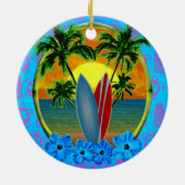 Zonneplaat en surfplanken keramisch ornament (Achterkant)