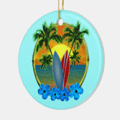 Zonneplaat en surfplanken keramisch ornament (Links)