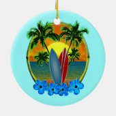 Zonneplaat en surfplanken keramisch ornament (Achterkant)