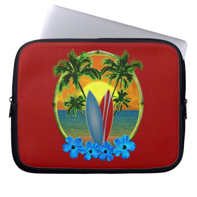 Zonneplaat en surfplanken laptop sleeve (Voorkant)