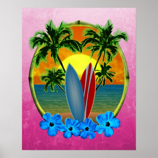 Zonneplaat en surfplanken poster (Voorkant)