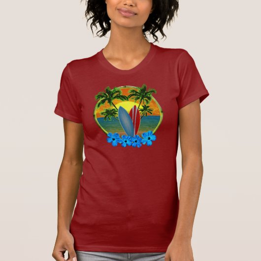 Zonneplaat en surfplanken t-shirt (Voorkant)
