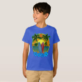 Zonneplaat en surfplanken t-shirt (Voorkant volledig)