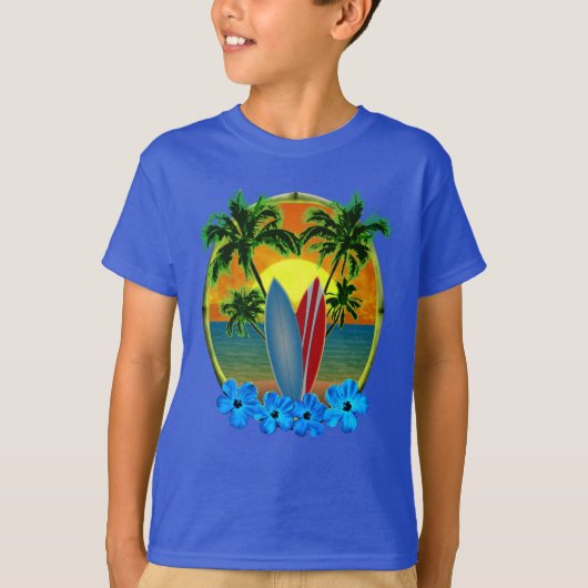 Zonneplaat en surfplanken t-shirt (Voorkant)