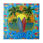 Zonneplaat en surfplanken tegeltje (Voorkant)