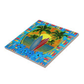 Zonneplaat en surfplanken tegeltje (Zijkant)