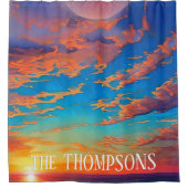 Zonneplaat over mooi blauw oceaanwater douchegordijn (Voorkant)