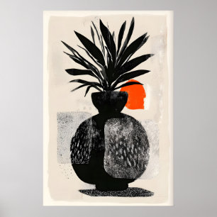Zonneplant Muurkunst Krachtige Silhouet, Oranje Be Poster