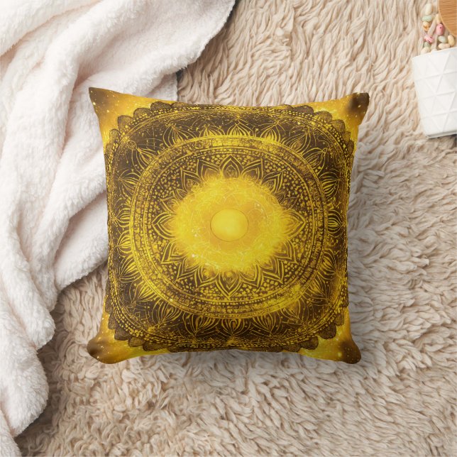 Zonneplexus Chakra Gele Mandala Kussen (Deken)