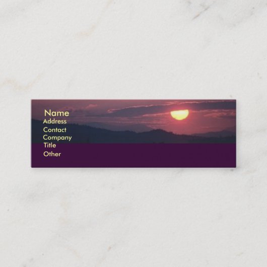 Zonneprofielkaart Mini Visitekaartje (Voorkant)