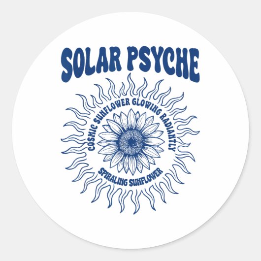 zonnepsyche ronde sticker (Voorkant)