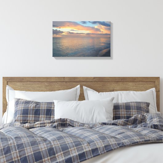 Zonnereflecties op het water canvas afdruk (Insitu (Slaapkamer))