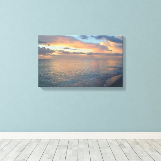 Zonnereflecties op het water canvas afdruk (Insitu (Houten vloer))