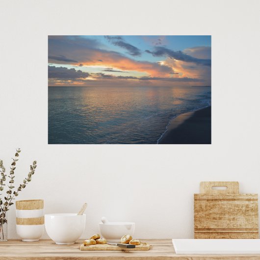 Zonnereflecties op het water poster (Keuken)