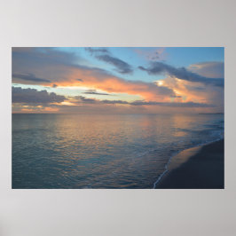 Zonnereflecties op het water poster