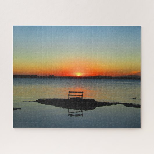 zonnereflecties op meer legpuzzel (Horizontaal)