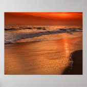 Zonnereflecties voor wolken en oceaankust poster (Voorkant)