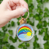 Zonneregenboog abstracte sleutelhanger (Hand)