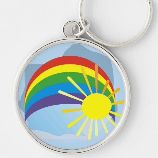 Zonneregenboog abstracte sleutelhanger (Voorkant)