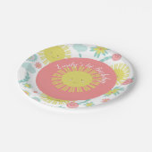 Zonneregenboog Floral Birthday Papieren Bordje (Gekanteld)