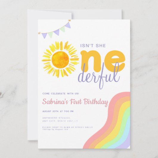 Zonneregenboog is niet haar eervolle eerste verjaa kaart (Voorkant)