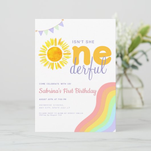 Zonneregenboog is niet haar eervolle eerste verjaa kaart (Staand voorkant)