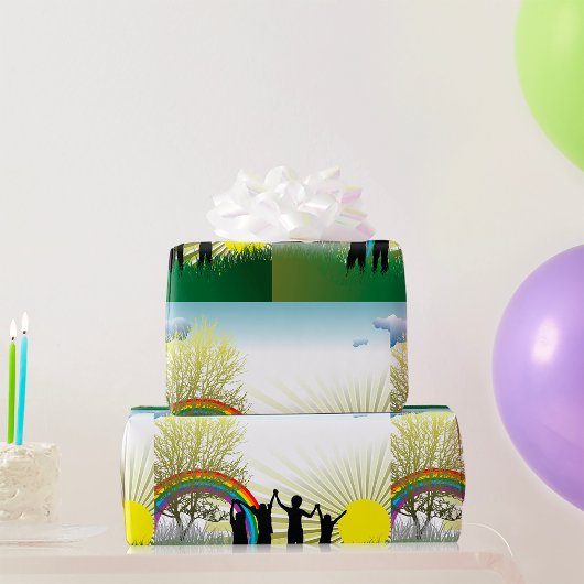 Zonneregenboogkinderen Cadeaupapier
