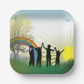 Zonneregenboogkinderen Papieren Bordje (Voorkant)