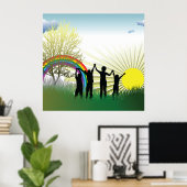 Zonneregenboogkinderen Poster (Thuiskantoor)