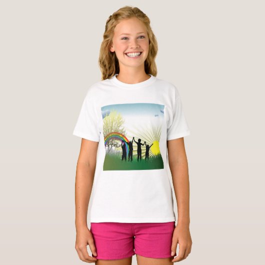 Zonneregenboogkinderen T-shirt (Voorkant volledig)