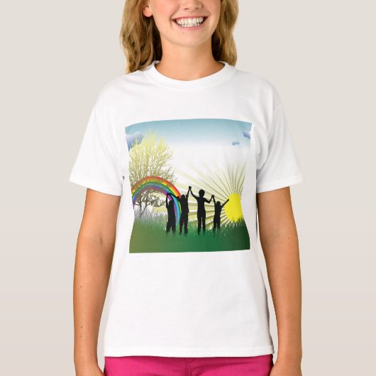 Zonneregenboogkinderen T-shirt (Voorkant)