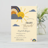 Zonneregenboogwolken SnagelBaby shower Kaart (Staand voorkant)