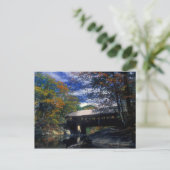 Zonnerivierartiesten bedekte brug Maine Briefkaart (Staand voorkant)