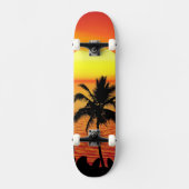 Zonnerode tropen palmstrand instellen persoonlijk skateboard (Voorkant)