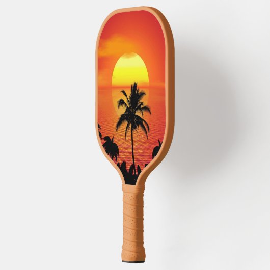 Zonnerode tropen palmstrand instellen pickleball paddle (Links)