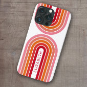 Zonnerood Oranje-roze 70-geïnspireerde lijnkunstbo Case-Mate iPhone Case