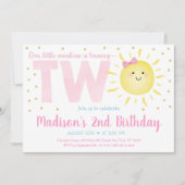 Zonneroze goud Tweede verjaardag Kaart (Voorkant)