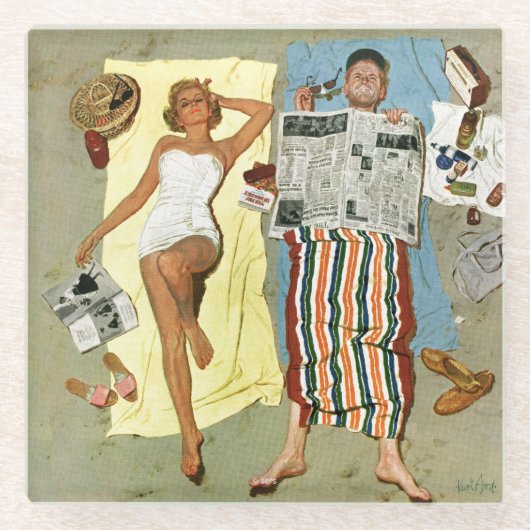 Zonnescherm? Glazen Onderzetter (Voorkant)