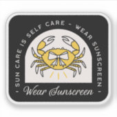 Zonnescherm spf zon uv bescherming herinneringscit sticker (Voorkant)