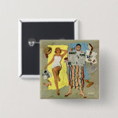 Zonnescherm? Vierkante Button 5,1 Cm (Voorkant /achterkant)