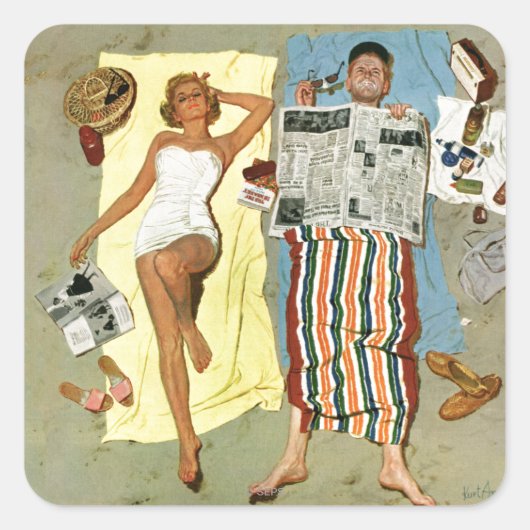 Zonnescherm? Vierkante Sticker (Voorkant)