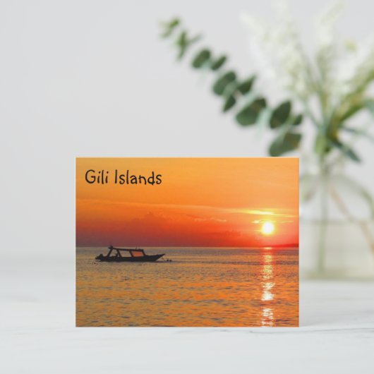 zonnescherm voor gili - eilanden briefkaart (Staand voorkant)