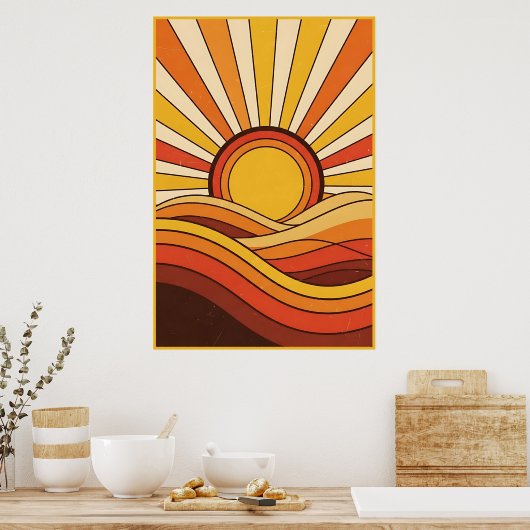 zonneschermen 70s poster (Keuken)