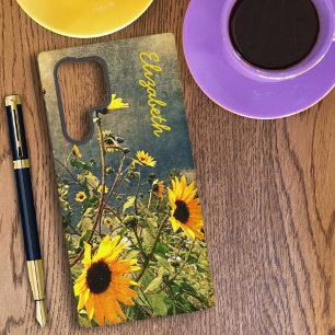 Zonneschermen met Aangepaste Naam Vintage Textuur Samsung Galaxy Hoesje