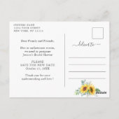 Zonneschermen Wijziging van plannen Bruidsuitnodig Briefkaart (Achterkant)