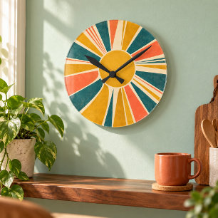 Zonneschijfvormige wandklok
