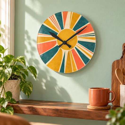 Zonneschijfvormige wandklok