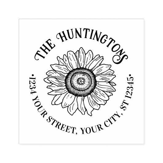 Zonneschijn #1 Aangepaste familienaam adres  Rubberstempel (Afrduk)