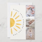 zonneschijn 1 verjaardag waterverf zon multi foto kaart (Voorkant)