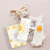 zonneschijn 1 verjaardag waterverf zon multi foto kaart